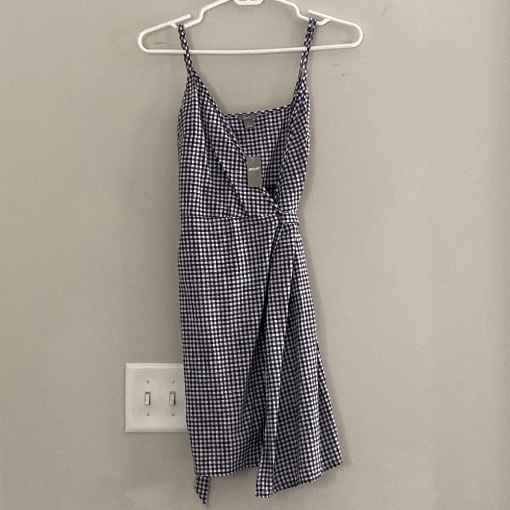 Navy and white wrap dress. Brand new.